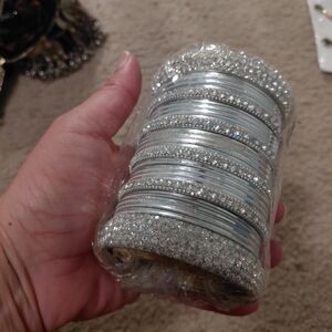 Elegant Silver Bangle Set
